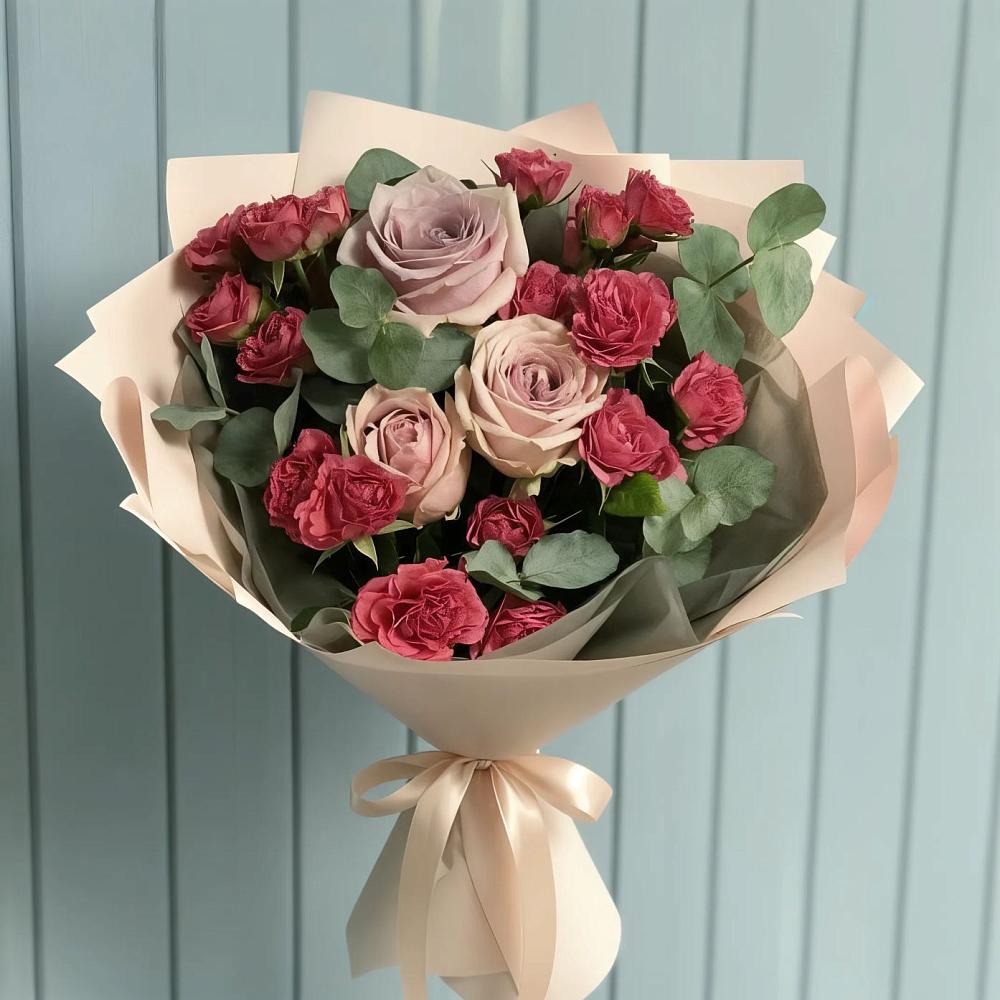 Букет цветов из: Гвоздики и Розы в Чурилково