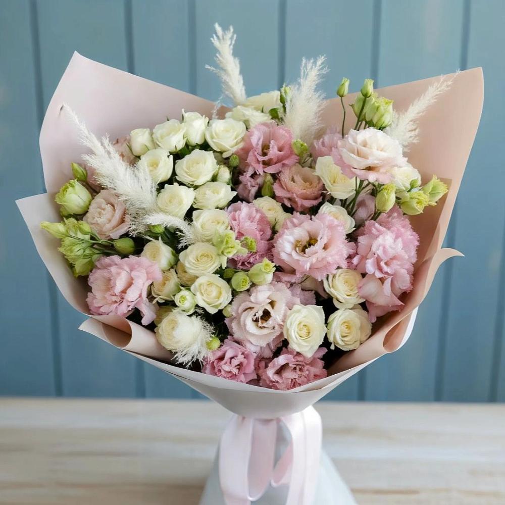 Букет цветов из: Альстромерии и Розы в Чурилково