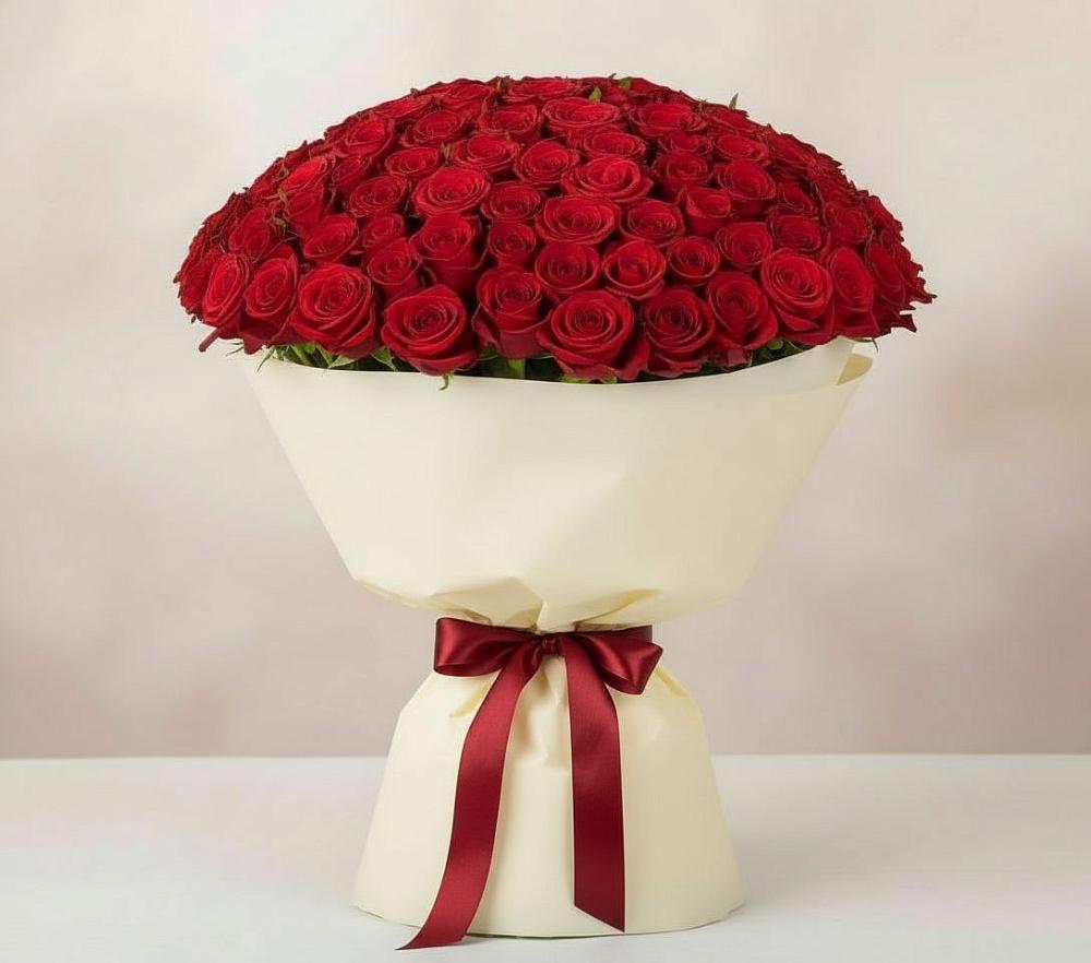 Букет 101 Красная роза Милано в Чурилково