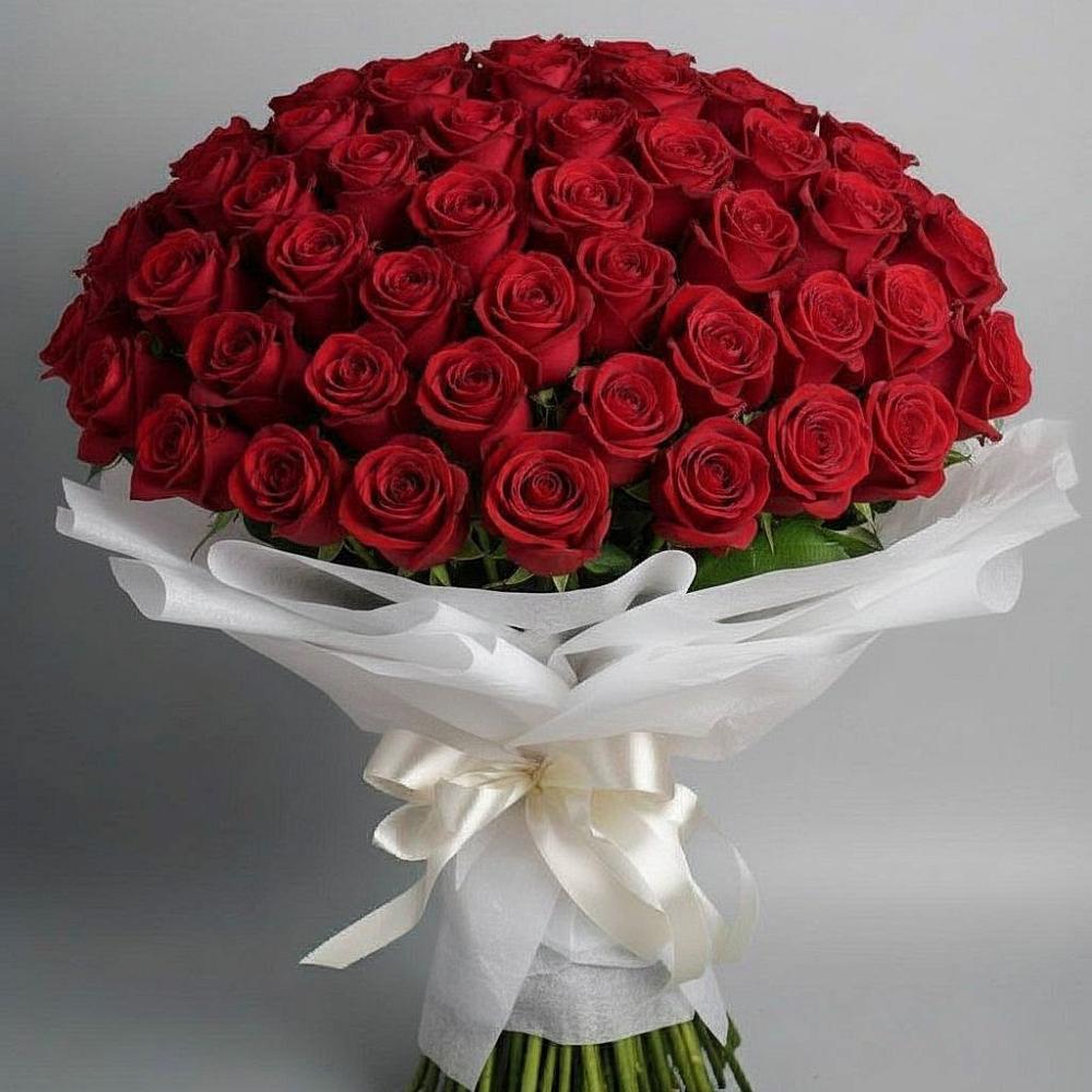Букет 101 Красная роза Блэк Мэджик в Чурилково