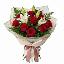 Букет цветов из:  Лилии и Розы #REPLACE_PRED# Чурилково