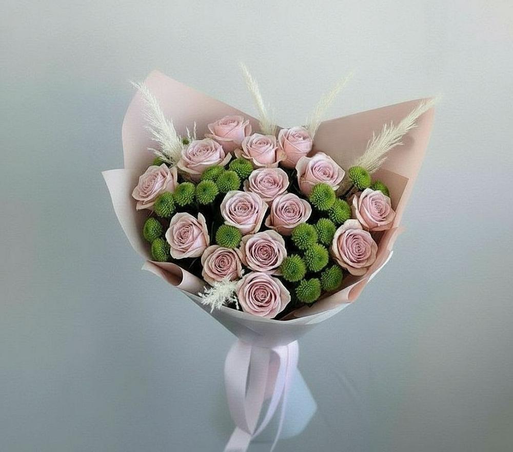 Букет цветов из: Розы и Хризантемы в Чурилково