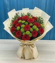 Букет цветов из:  Розы и Хризантемы в Чурилково