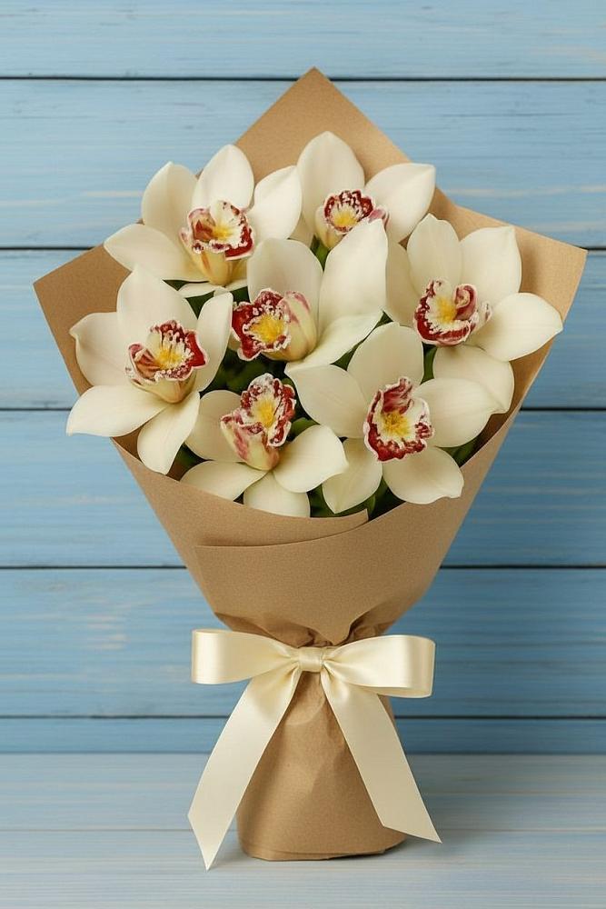 Букет цветов из: Орхидеи и Розы в Чурилково