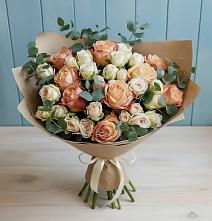 Букет цветов из:  Альстромерии и Розы в Чурилково